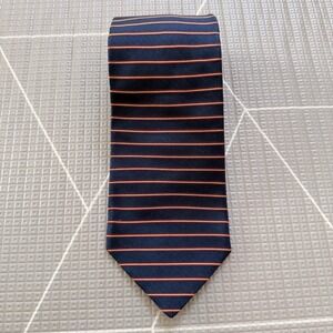 Brooks Brothers Makers Neck Tie 100% Silk Navy Red Gold Stripes